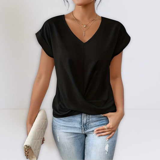 Elara | V-Neck Twist-Front Blouse