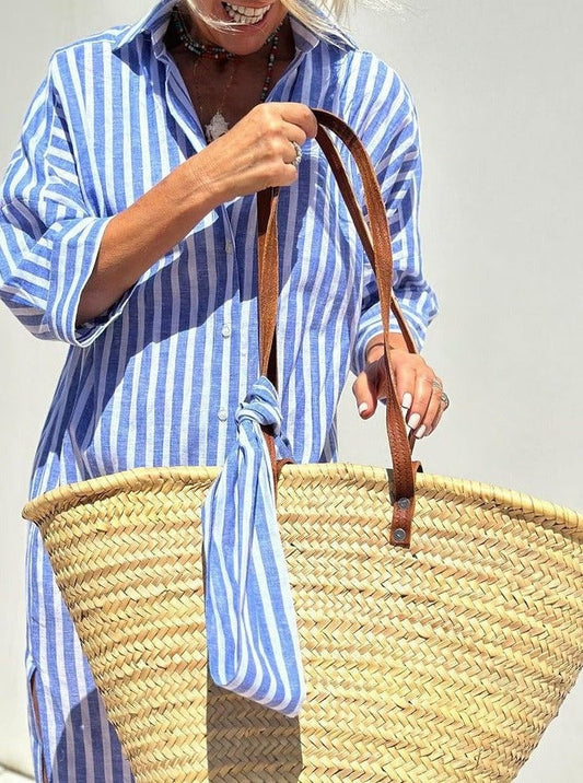 Eleanor | Striped Shirt Midi Dress