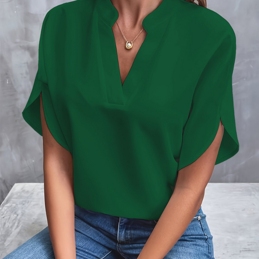 Claire | V-Neck Tulip Sleeve Blouse