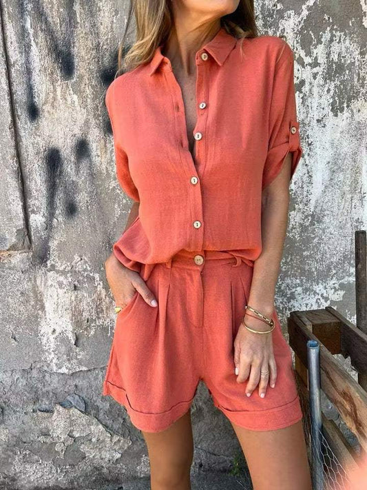 Sarah | Relaxed Shirt and Short Set