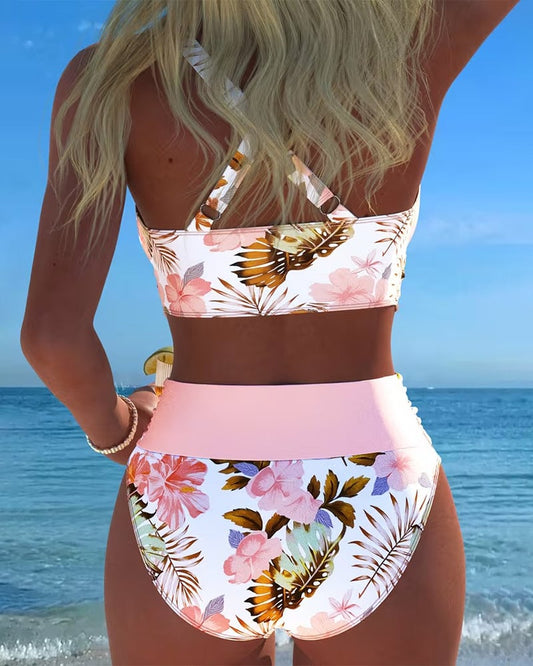 Sophie | Tropical Botanical High-Waisted Bikini Set