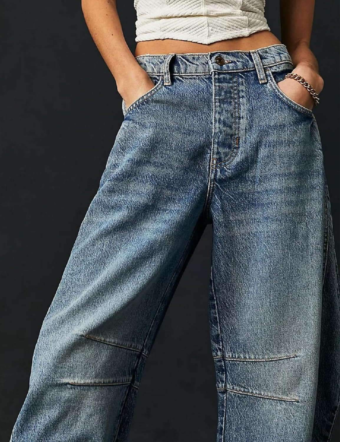 Olivia | Curved Barrel-Leg Jeans