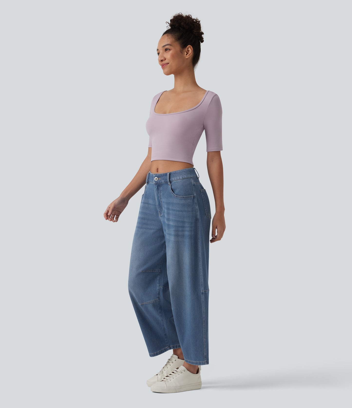 Olivia | Curved Barrel-Leg Jeans