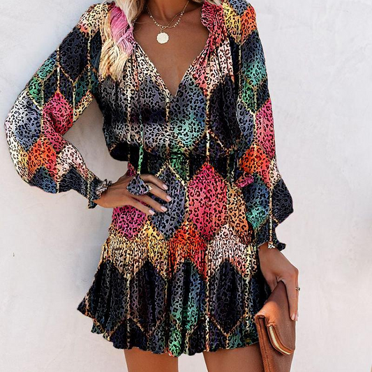 Aurora | Tiered Long-Sleeve Mini Dress