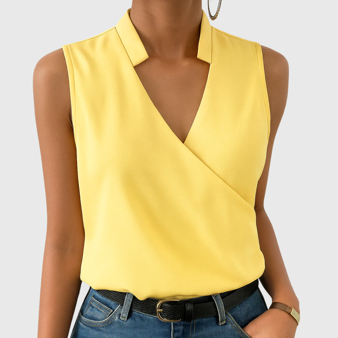 Jade | Wrap-Front Sleeveless Blouse