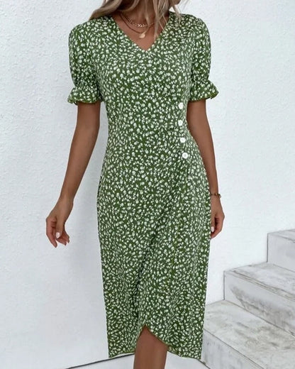 Genevieve | Floral V-Neck Wrap Dress