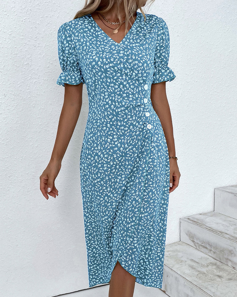 Genevieve | Floral V-Neck Wrap Dress