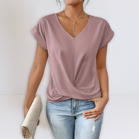 Elara | V-Neck Twist-Front Blouse