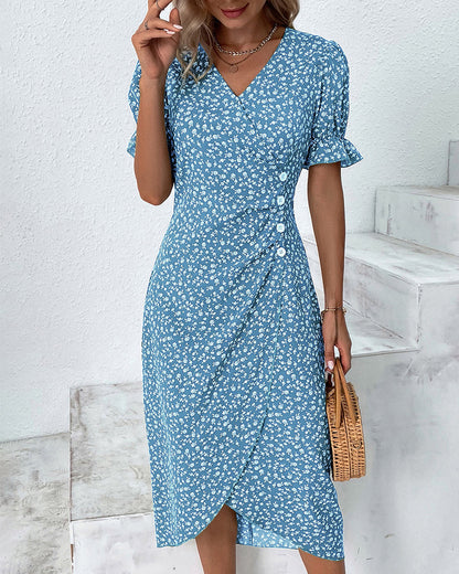 Genevieve | Floral V-Neck Wrap Dress