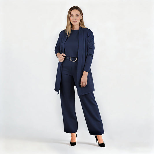 Elena | Longline Cardigan, Top, and Trouser Set