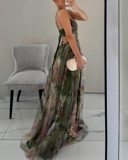 Celeste | Floral Tulle Maxi Gown