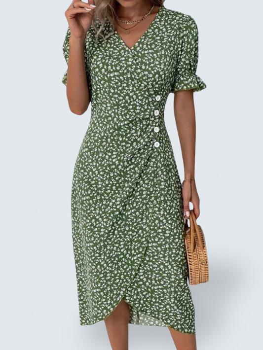 Genevieve | Floral V-Neck Wrap Dress