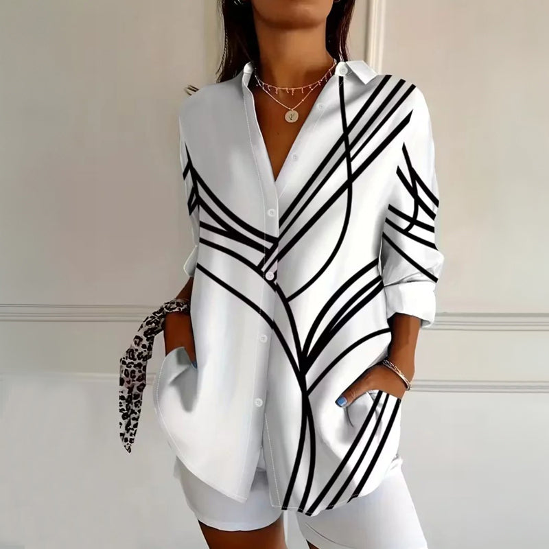 Klarisse | Abstract Line Print Blouse
