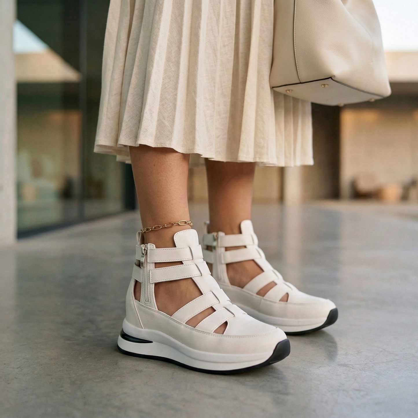 Tara | Strappy Platform Wedge Sneakers