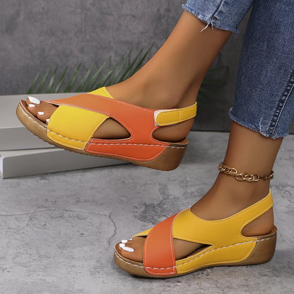 Harper | Contrast Strap Wedge Sandals