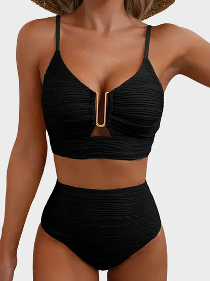 Elisse | Textured High-Waist Bikini Set