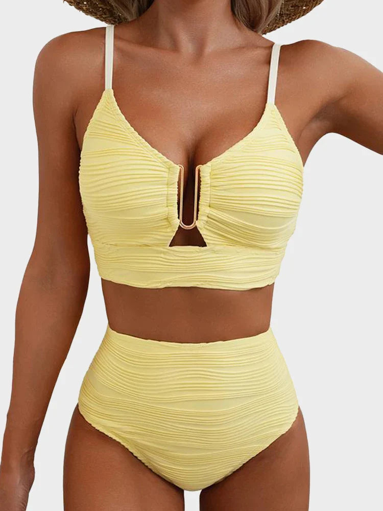 Elisse | Textured High-Waist Bikini Set
