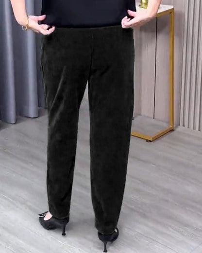 Julianne | Textured Stretchy Pull-On Pants