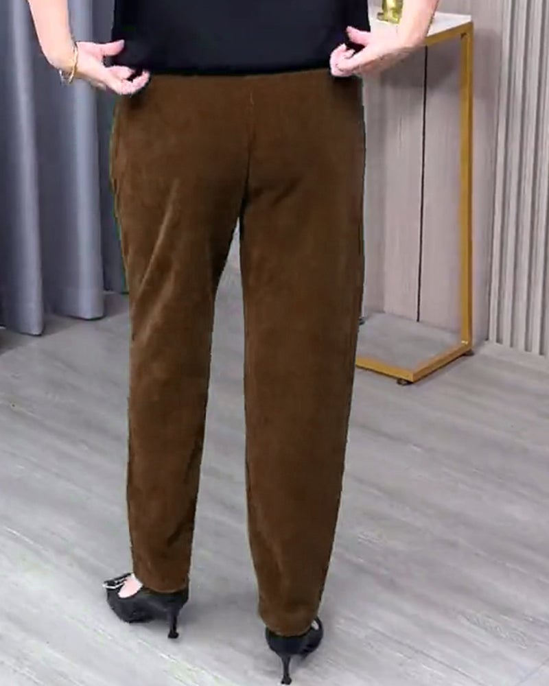 Julianne | Textured Stretchy Pull-On Pants