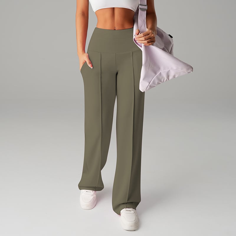 Isabella | High-Waisted Seamed Wide-Leg Pants