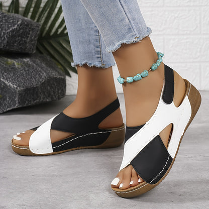 Harper | Contrast Strap Wedge Sandals