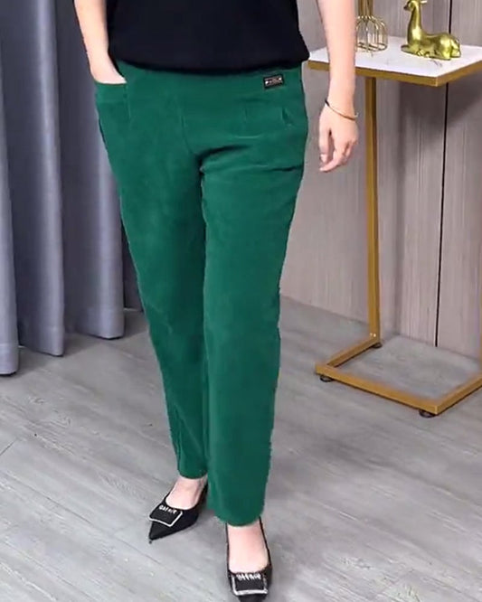 Julianne | Textured Stretchy Pull-On Pants