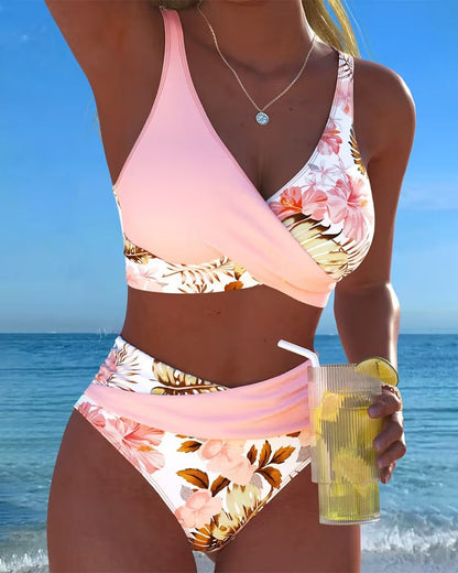 Sophie | Tropical Botanical High-Waisted Bikini Set