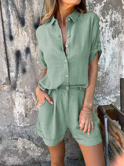 Sarah | Relaxed Shirt and Short Set