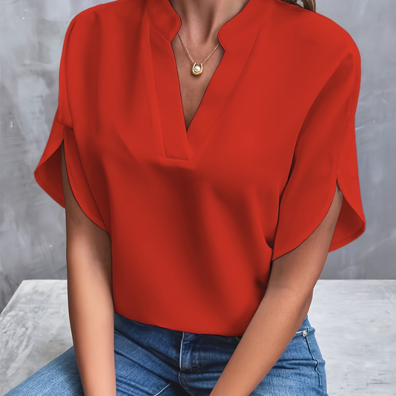 Claire | V-Neck Tulip Sleeve Blouse
