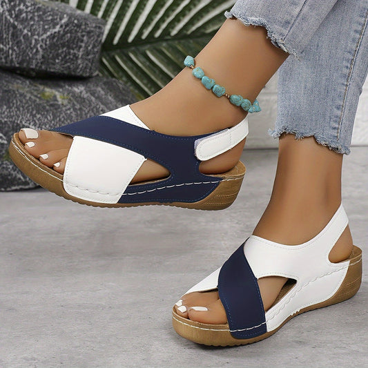 Harper | Contrast Strap Wedge Sandals