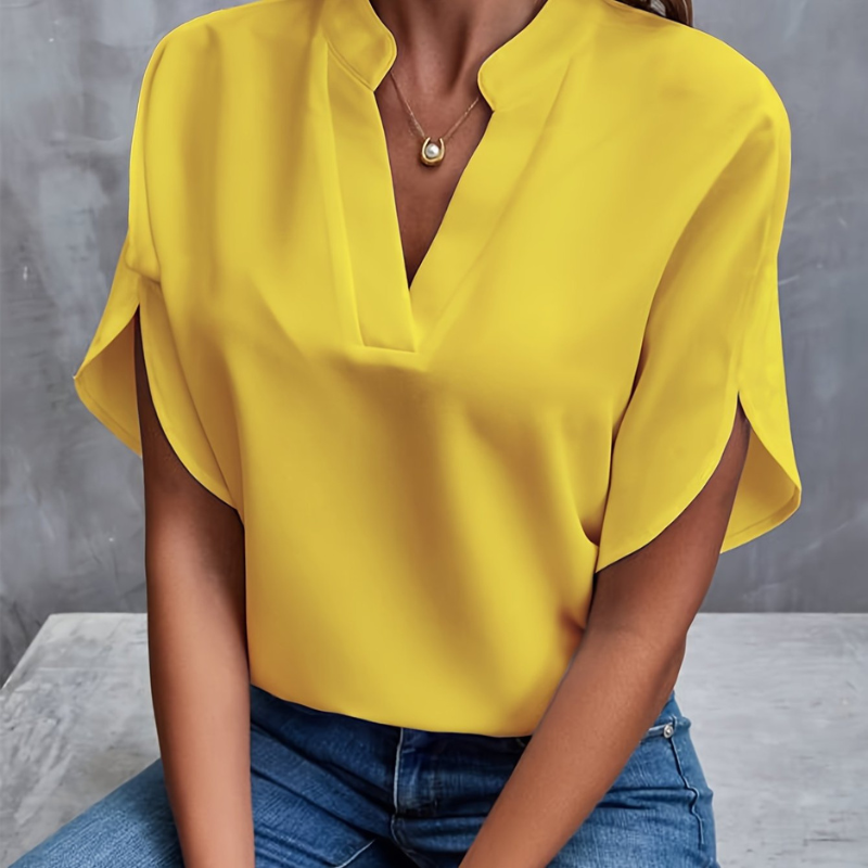 Claire | V-Neck Tulip Sleeve Blouse