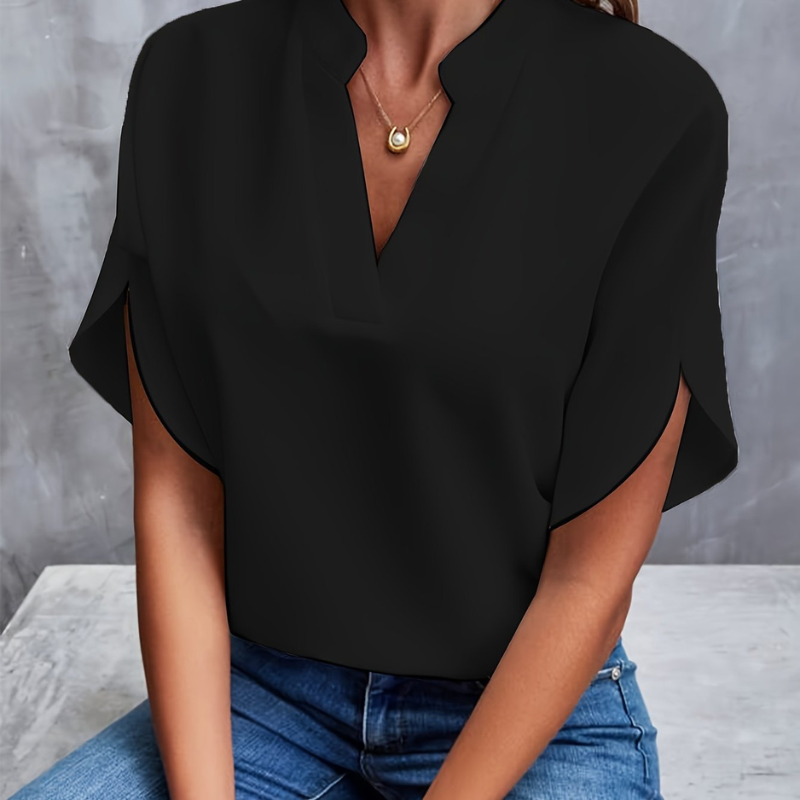 Claire | V-Neck Tulip Sleeve Blouse
