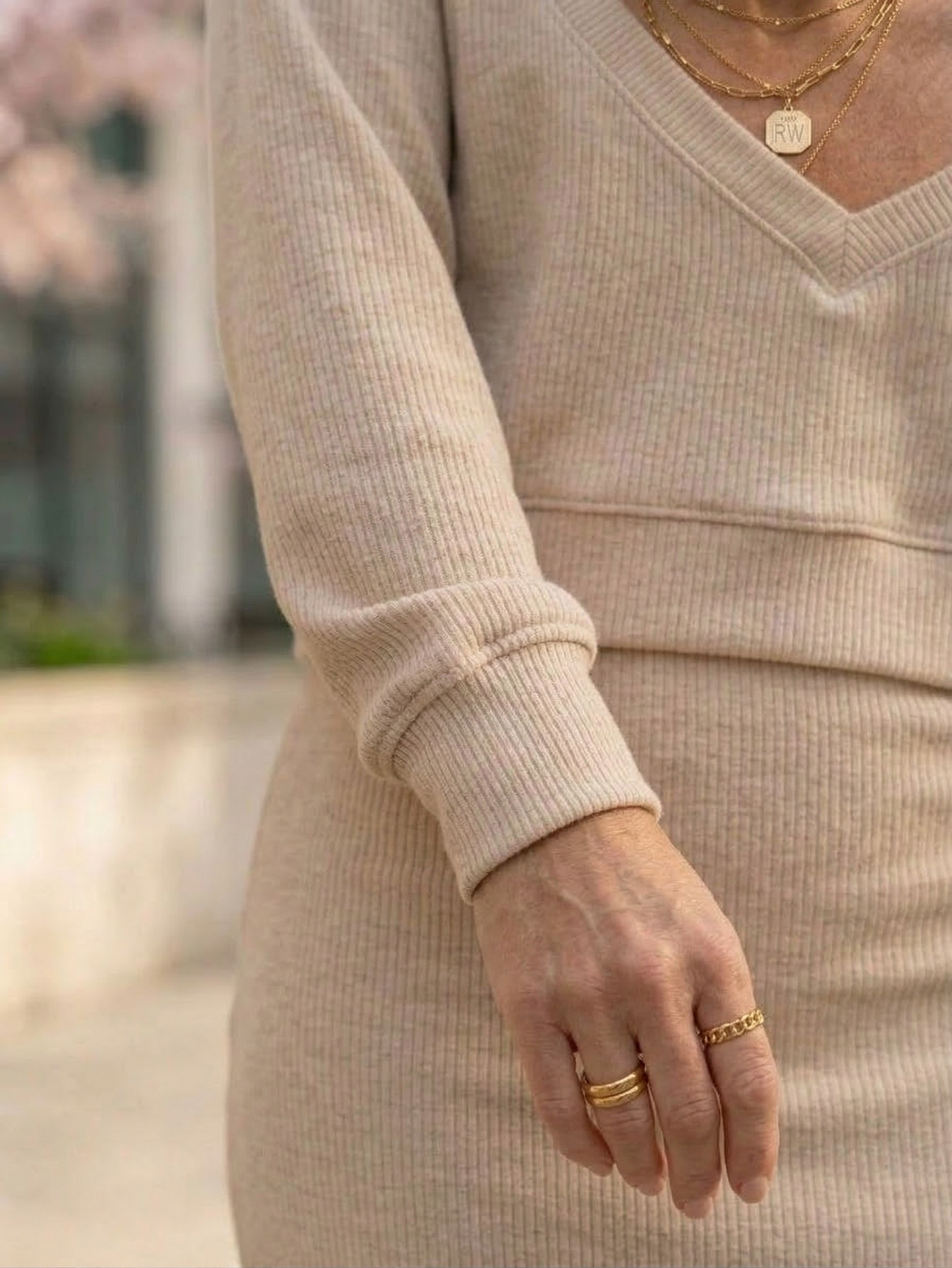Isabella | Cropped Sweatshirt and Bodycon Midi Dress Set