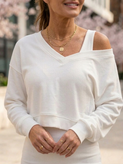 Isabella | Cropped Sweatshirt and Bodycon Midi Dress Set