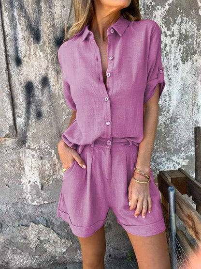 Sarah | Relaxed Shirt and Short Set