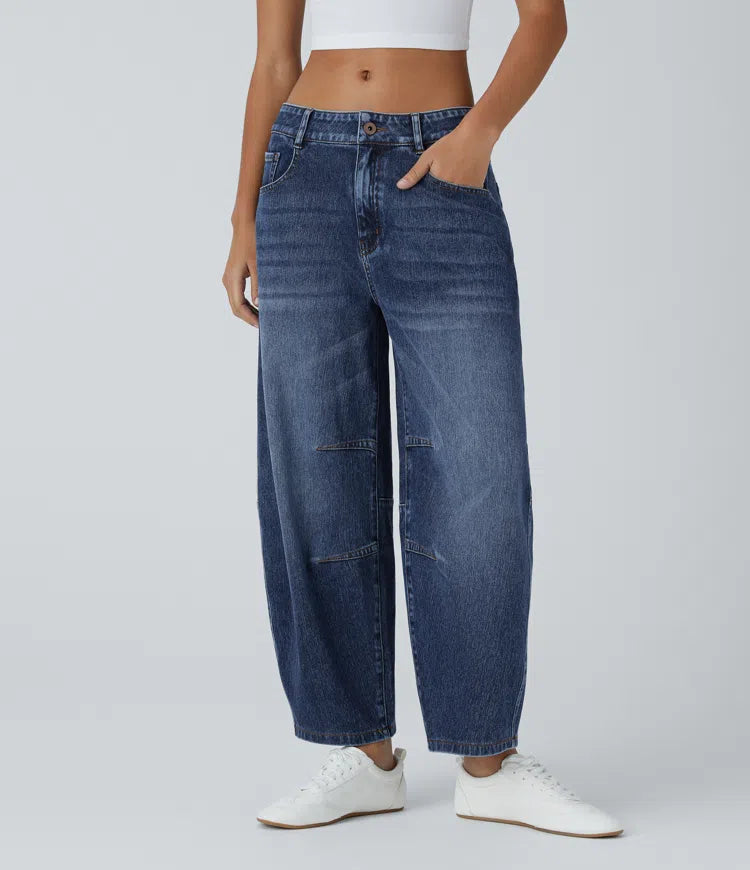 Olivia | Curved Barrel-Leg Jeans