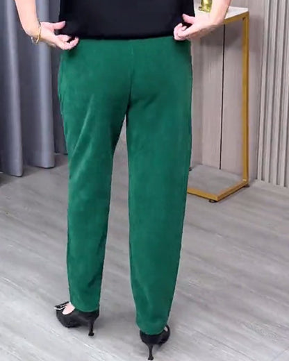 Julianne | Textured Stretchy Pull-On Pants