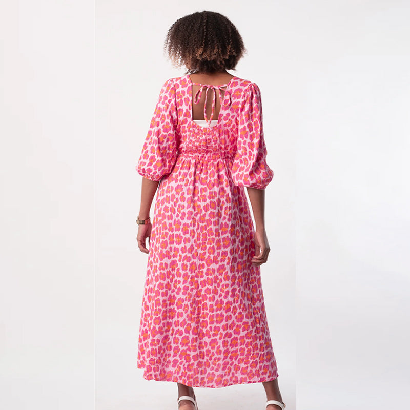 Charisse | Animal Print Empire-Waist Maxi Dress