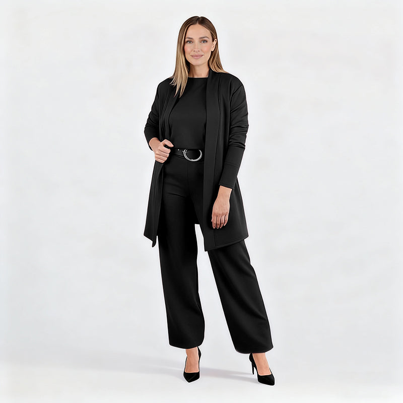 Elena | Longline Cardigan, Top, and Trouser Set