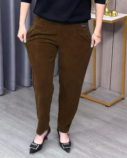 Julianne | Textured Stretchy Pull-On Pants