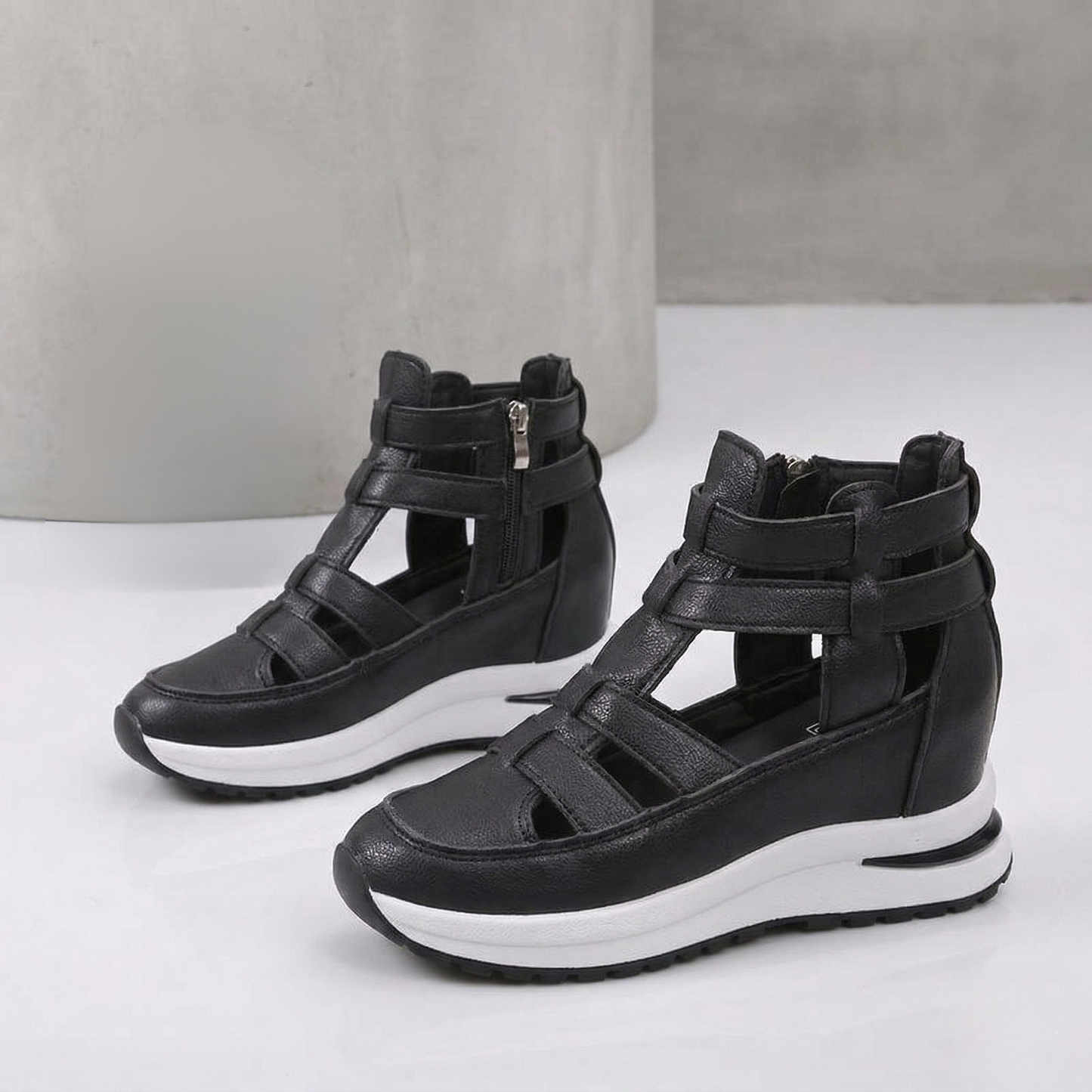 Tara | Strappy Platform Wedge Sneakers