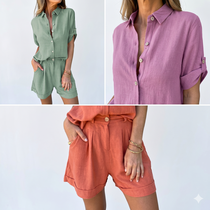 Sarah | Relaxed Shirt and Short Set