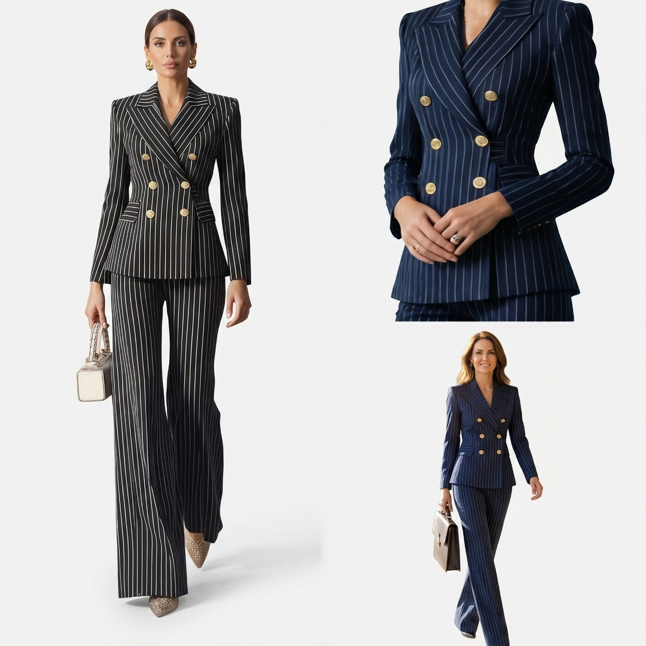 Marianne | Pinstripe Double-Breasted Power Suit