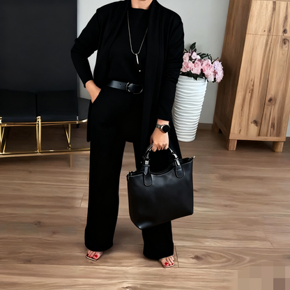 Elena | Longline Cardigan, Top, and Trouser Set