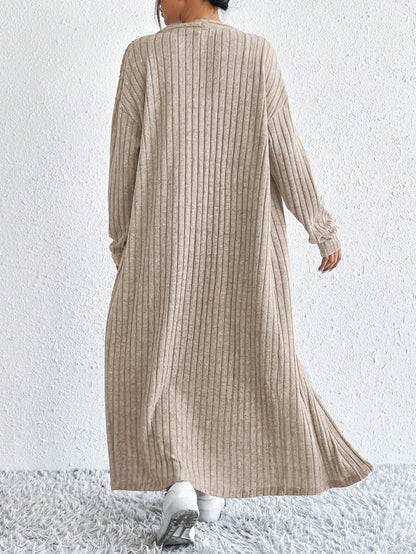 Briar | Ribbed Midi Dress and Longline Cardigan Set