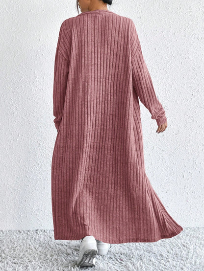 Briar | Ribbed Midi Dress and Longline Cardigan Set