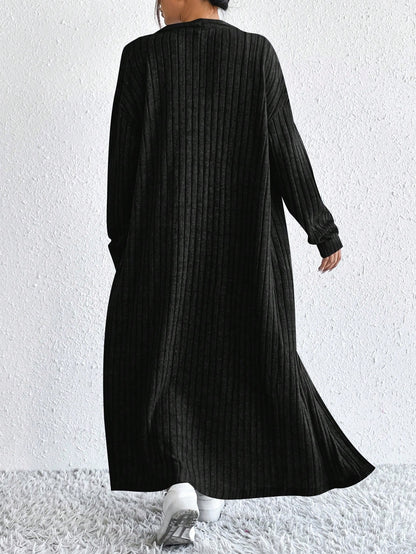 Briar | Ribbed Midi Dress and Longline Cardigan Set