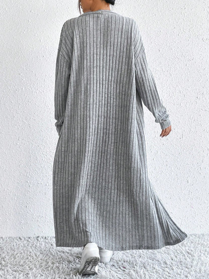 Briar | Ribbed Midi Dress and Longline Cardigan Set