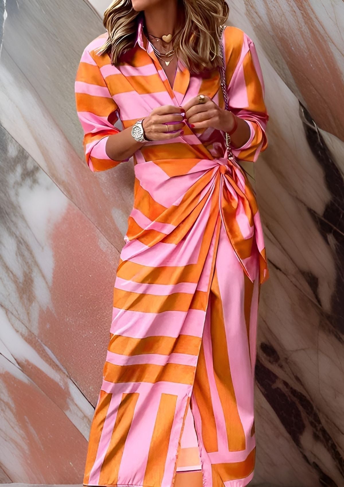 Amelie | Patterned Wrap Midi Dress