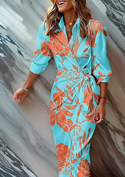 Amelie | Patterned Wrap Midi Dress